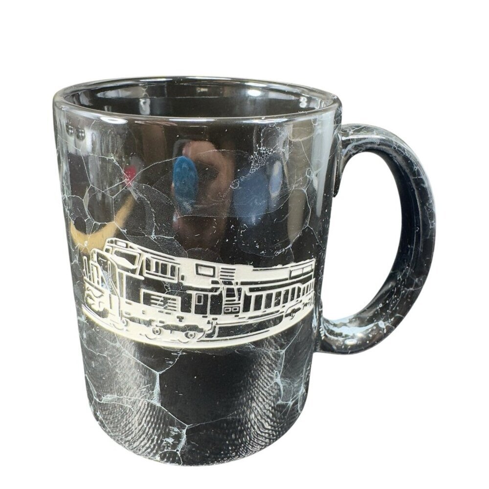 Linyi Ceramic Tall Coffee Mug Cup Black Marble Glaze Coffee Mug Cup‎ Road Train
